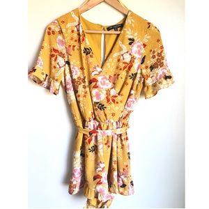 One Clothing LA Floral & Yellow Summer Romper
